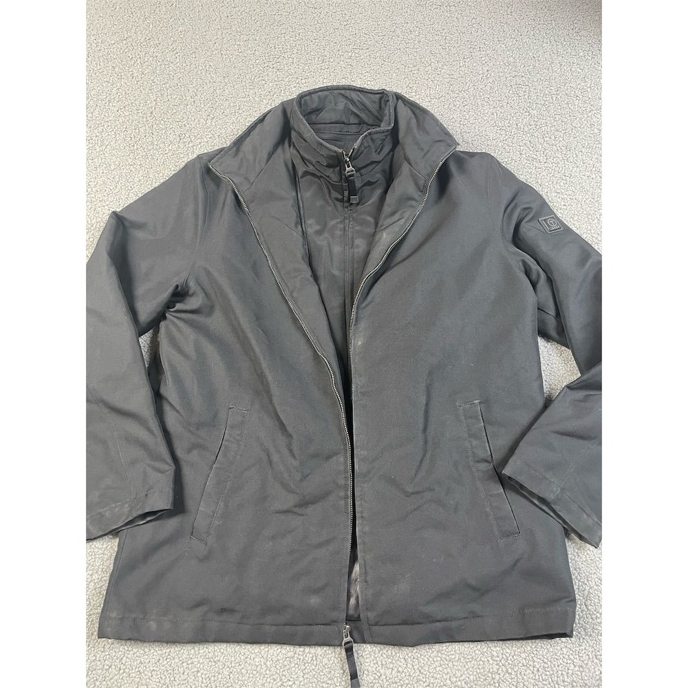 Tumi Tech Men's Black insulated parka Windbreaker Jacket M High‎ Collar Casual
